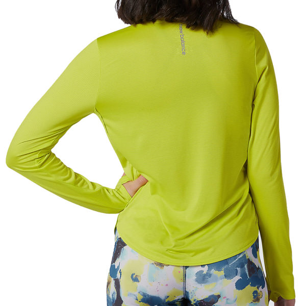 New Balance Accelerate Women's Long Sleeve yellow back