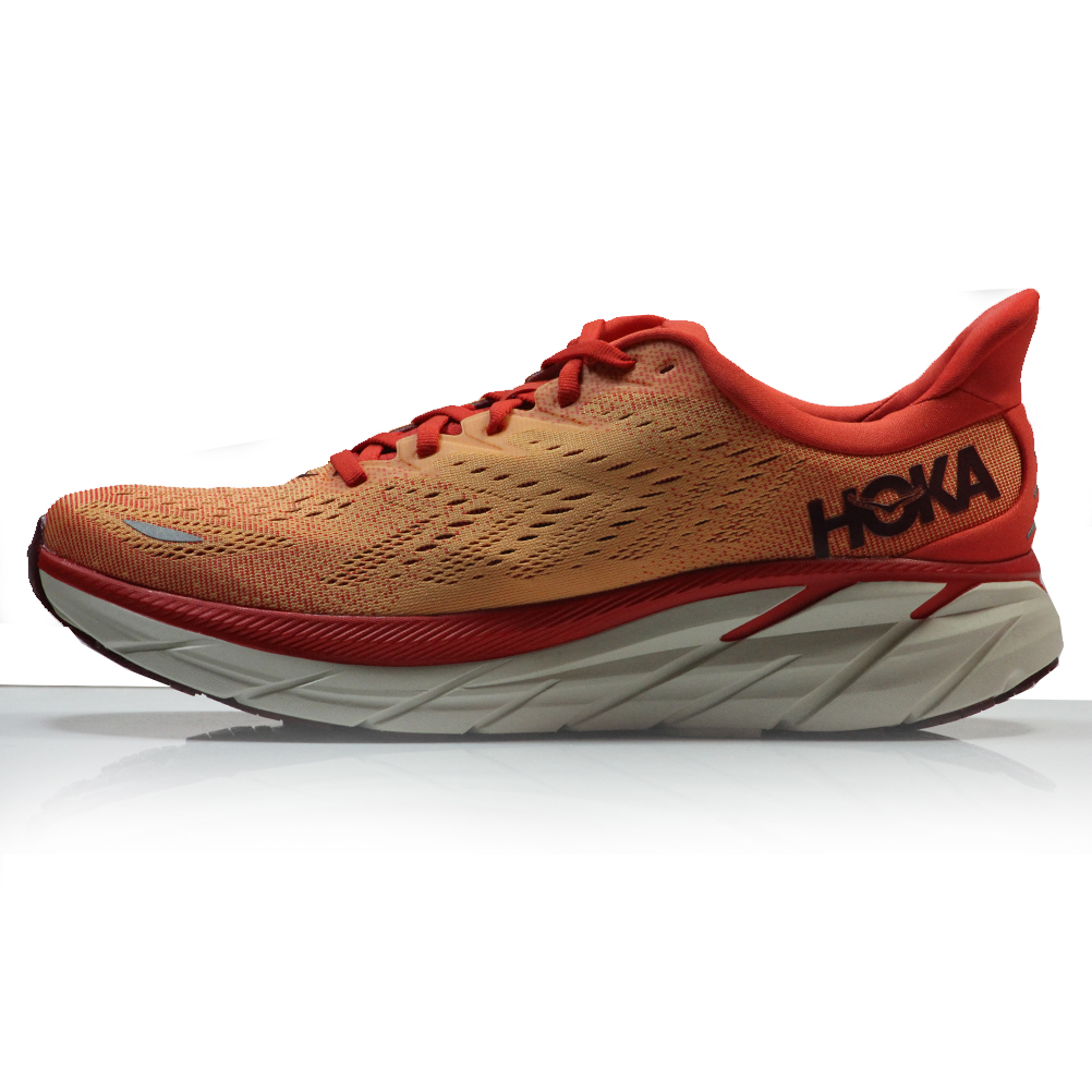Hoka One One Clifton 8 Men’s Running Shoe – Fiesta/Blazing Orange – The ...