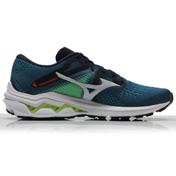Mizuno Wave Inspire 17 Men's Running Shoe - Gibraltor Sea/Nimbus Cloud/Ignition Red - Image 2