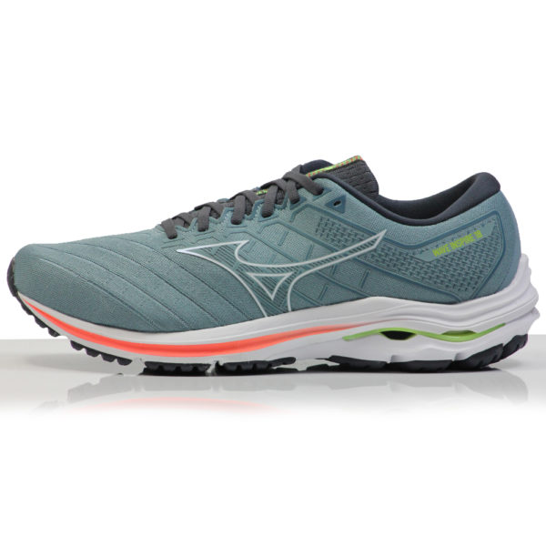 Mizuno Wave Inspire 18 Men's Running Shoe - Smoke Blue/White/Neon Flame