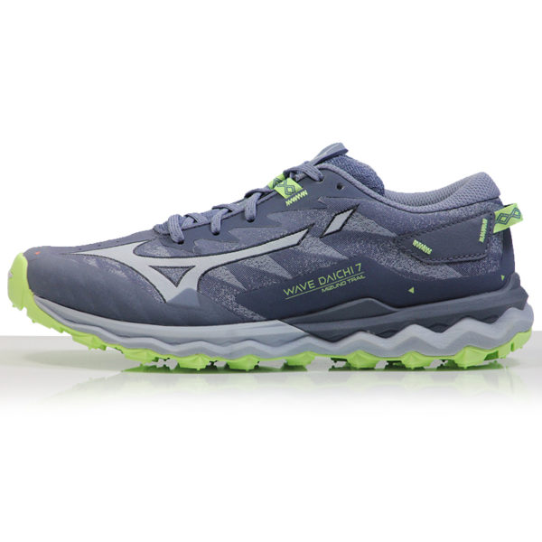 Mizuno Wave Daichi 7 Women's Trail Shoe - Vintage Indigo/Subdued Blue/Neo Lime