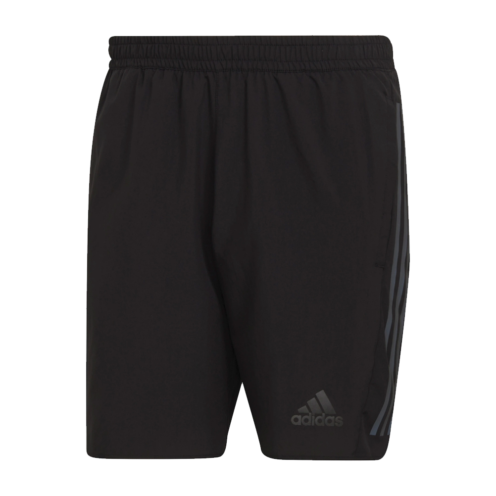 Adidas Run Icon Full Reflective 3-Stripes 5inch Men's Running Short - Black