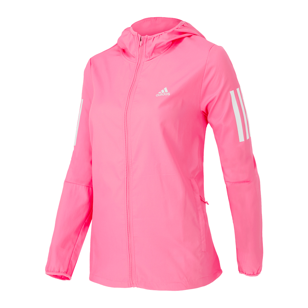 adidas Own The Run Women's Hooded Windbreaker - Screaming Pink