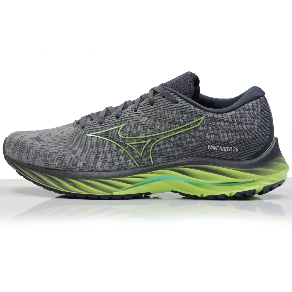 Mizuno Wave Rider 26 Men's Running Shoe - Ultimate Grey/Neo Lime/Ebony |  The Running Outlet