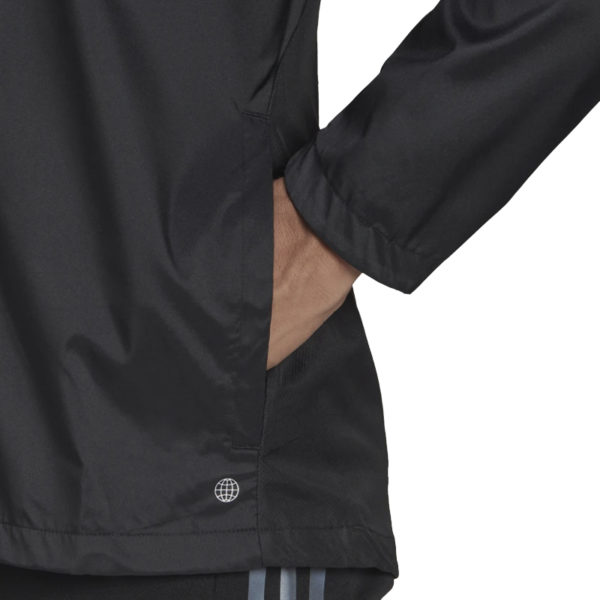 Adidas Own The Run Men's Running Jacket - Black/White/Reflective Silver - Image 4