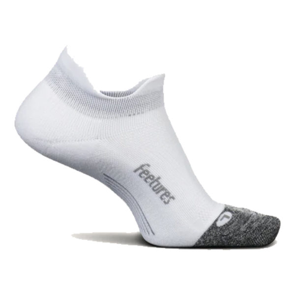 Feetures Elite Light Cushion No Show Tab Running Sock - White