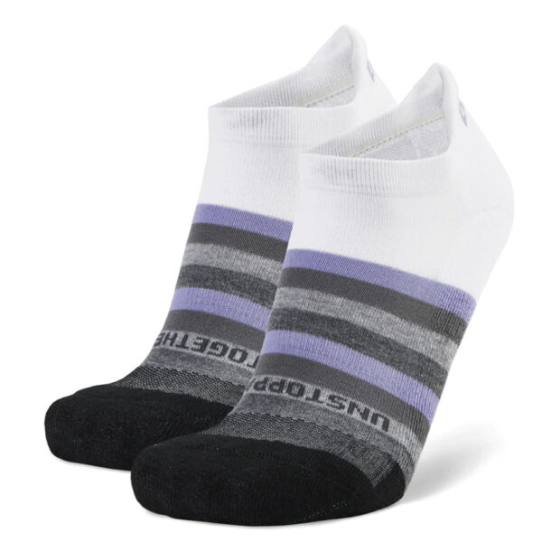 Balega Grit & Grace Unstoppable No-Show Running Sock - White/Black/Purple