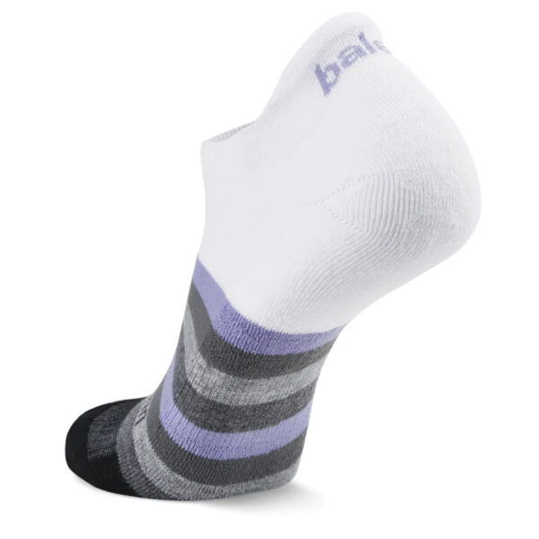 Balega Grit & Grace Unstoppable No-Show Running Sock - White/Black/Purple - Image 2
