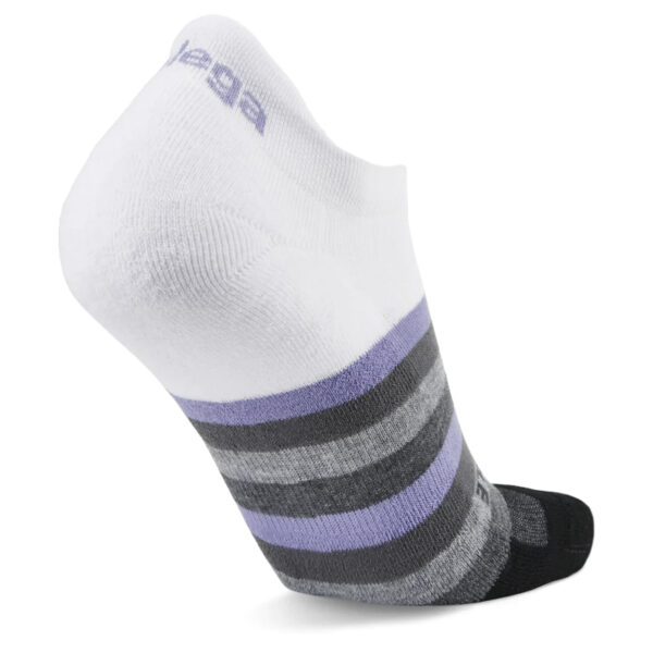 Balega Grit & Grace Unstoppable No-Show Running Sock - White/Black/Purple - Image 3