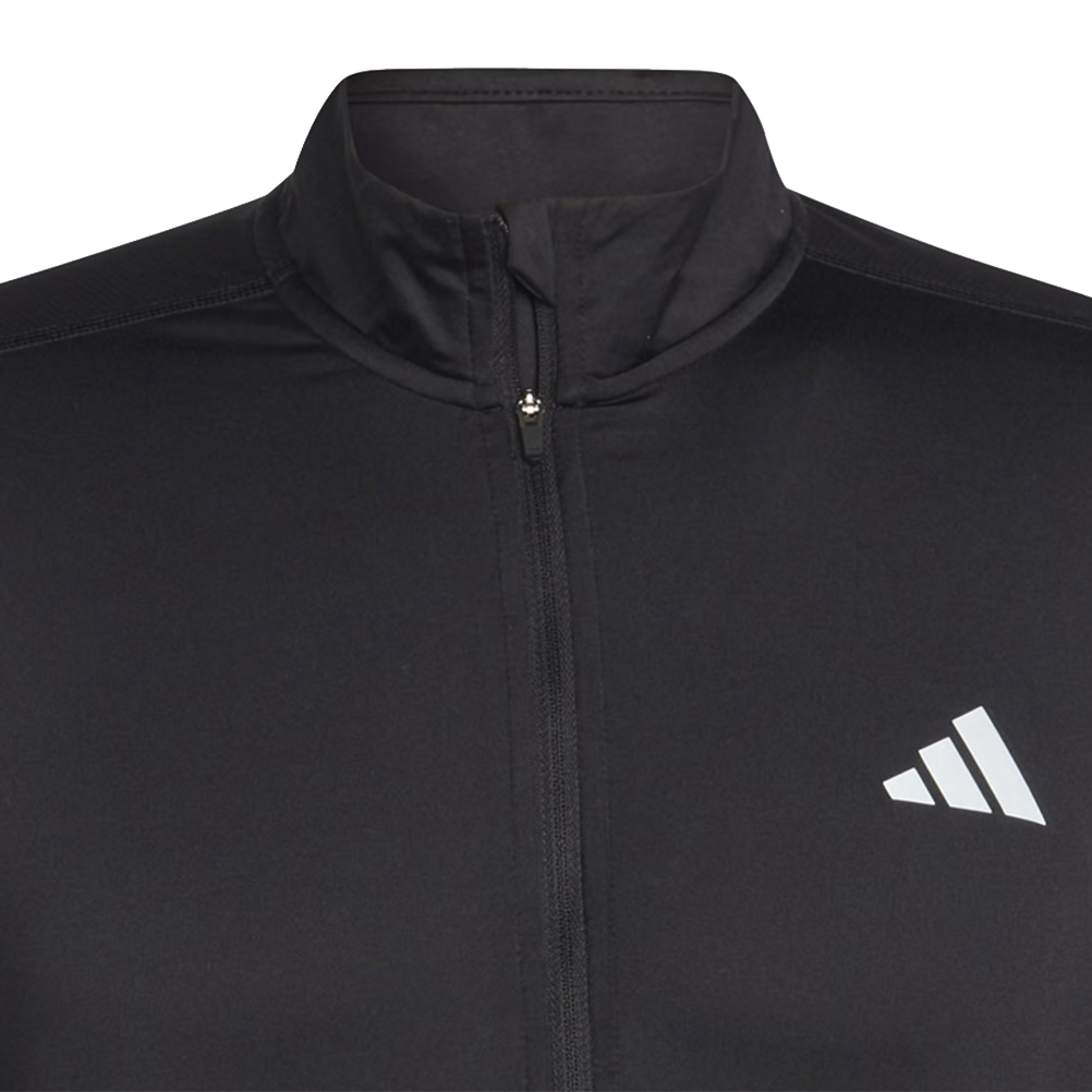 Adidas Own The Run Quarter Zip Long Sleeve Men's Running Top - Black ...