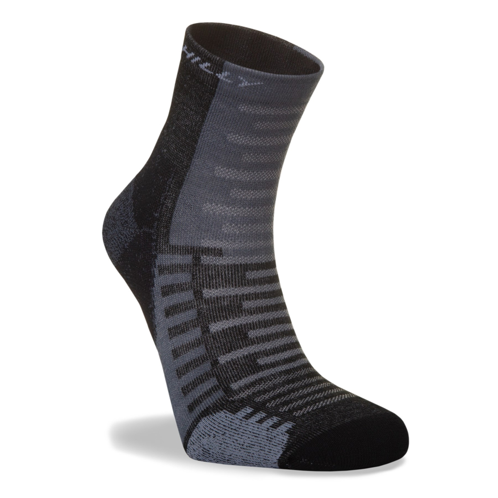 Hilly Active Anklet Running Sock - Black/Grey | The Running Outlet