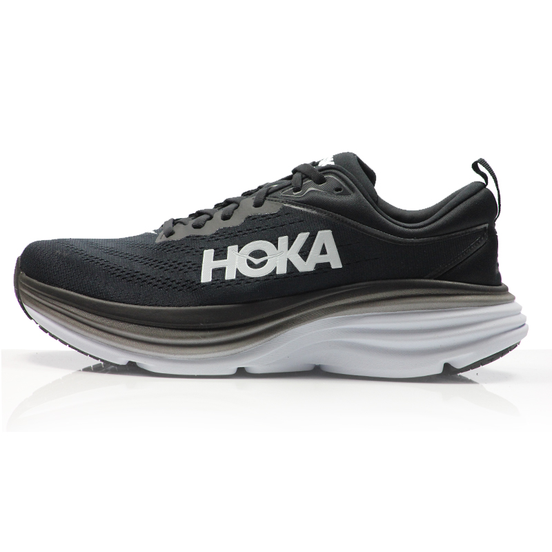 Hoka One One Bondi 8 Men's 2E Wide Fit Running Shoe - Black/White | The ...