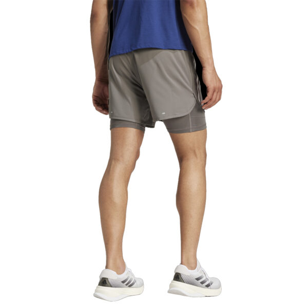 Adidas Own The Run 3 Stripes 2in1 Men's Running Short - Charcoal - Image 2