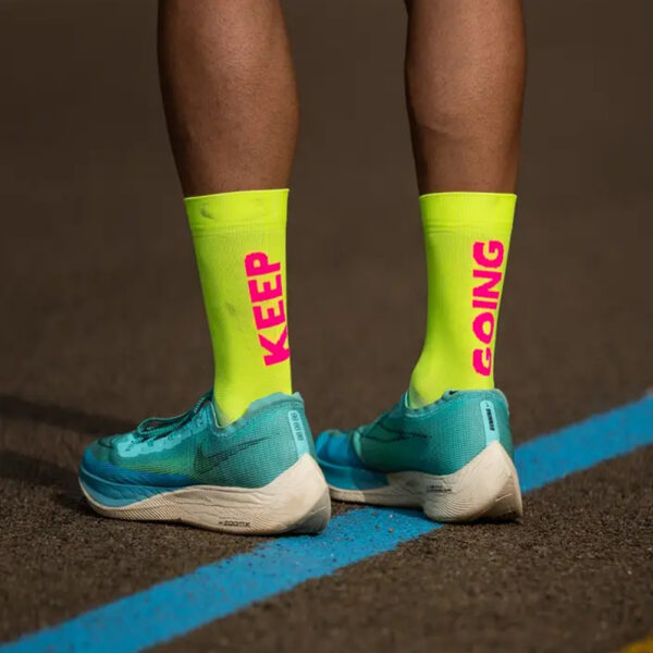 Sporcks Keep Going Yellow Crew Running Sock
