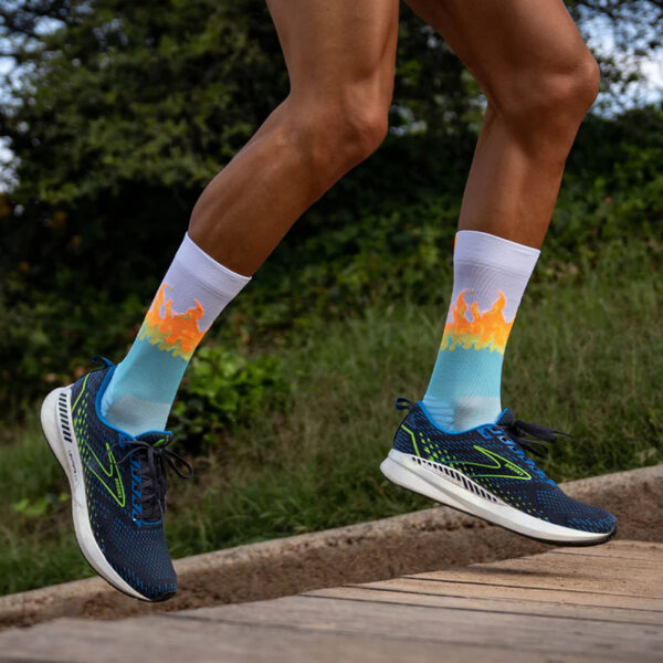 Sporcks Flames Crew Running Socks - Hot Fire/White - Image 4