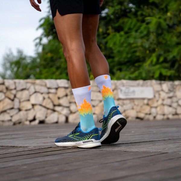 Sporcks Flames Crew Running Socks - Hot Fire/White - Image 5