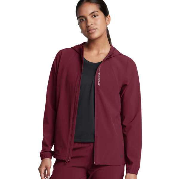 Under Armour OutRun the Storm Women's Running Jacket - Cardinal/Reflective - Image 3