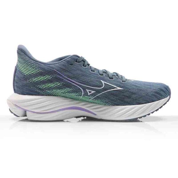 Mizuno Wave Rider 28 Women's Running Shoe - Citadel/White/Neo Mint - Image 2