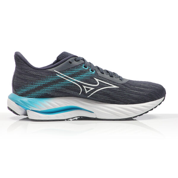 Mizuno Wave Inspire 21 Men's Running Shoe - Odyssey Gray/White/Capri Breeze - Image 2