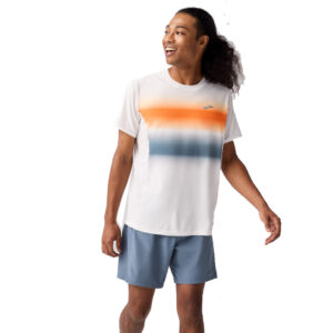 Brooks Atmosphere 3.0 Short Sleeve Men's Running Tee - White/Shadow Stripe