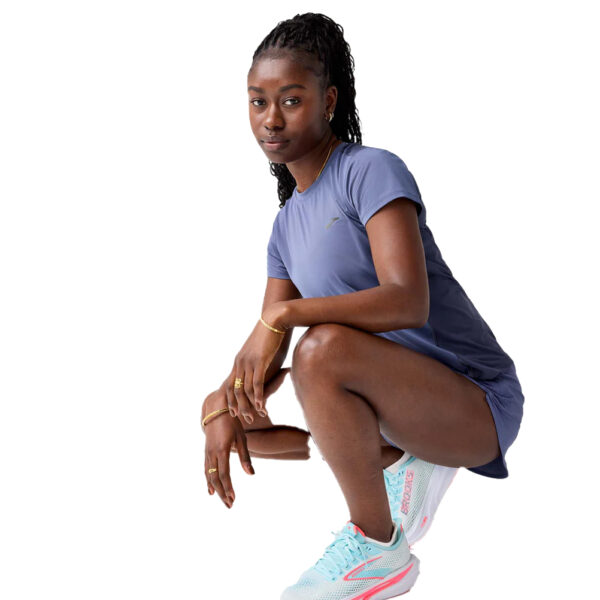 Brooks Sprint Free 3.0 Short Sleeve Women's Running Tee - Nightshadow/Dk Nightshadow - Image 4