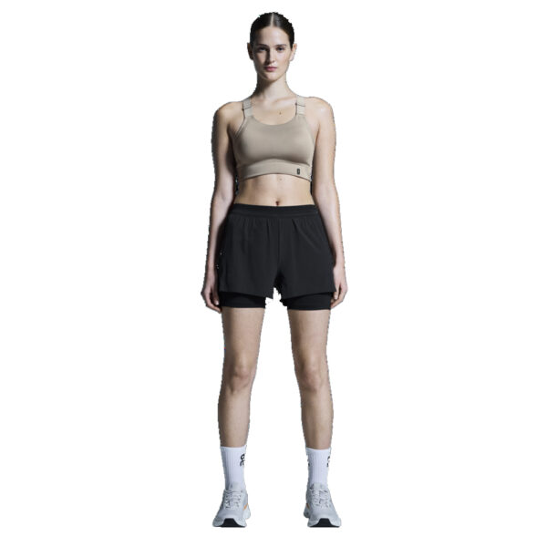 On Running Performance 3inch 2in1 Women's Running Short - Black/Black - Image 2
