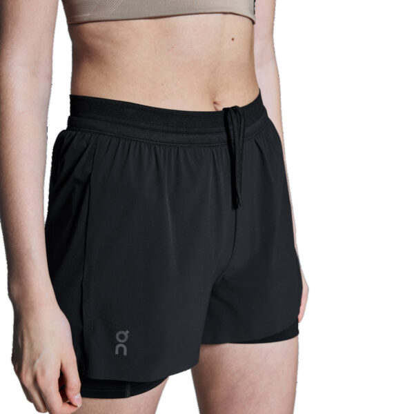 On Running Performance 3inch 2in1 Women's Running Short - Black/Black - Image 6