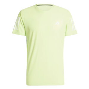 adidas Own The Run 3 Stripes Short Sleeve Men's Running Tee - Hi-Res Yellow