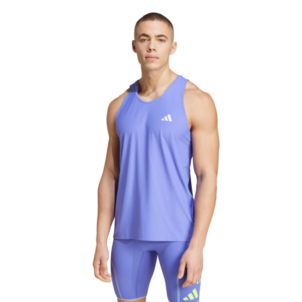 adidas Own the Run Men's Running Tank - Semi Cobalt Blue - Image 2